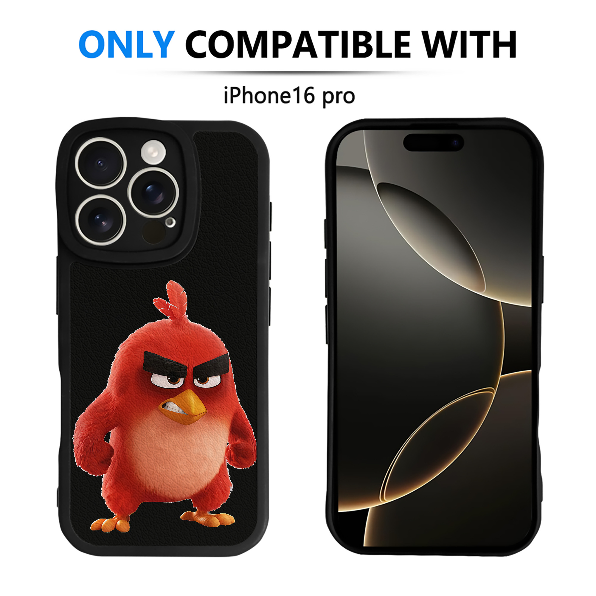 （画像用） Angry Birds アングリーバード 【iPhone 16シリーズ対応】シリコンスマホケース（レザー調） 材質：シリコン